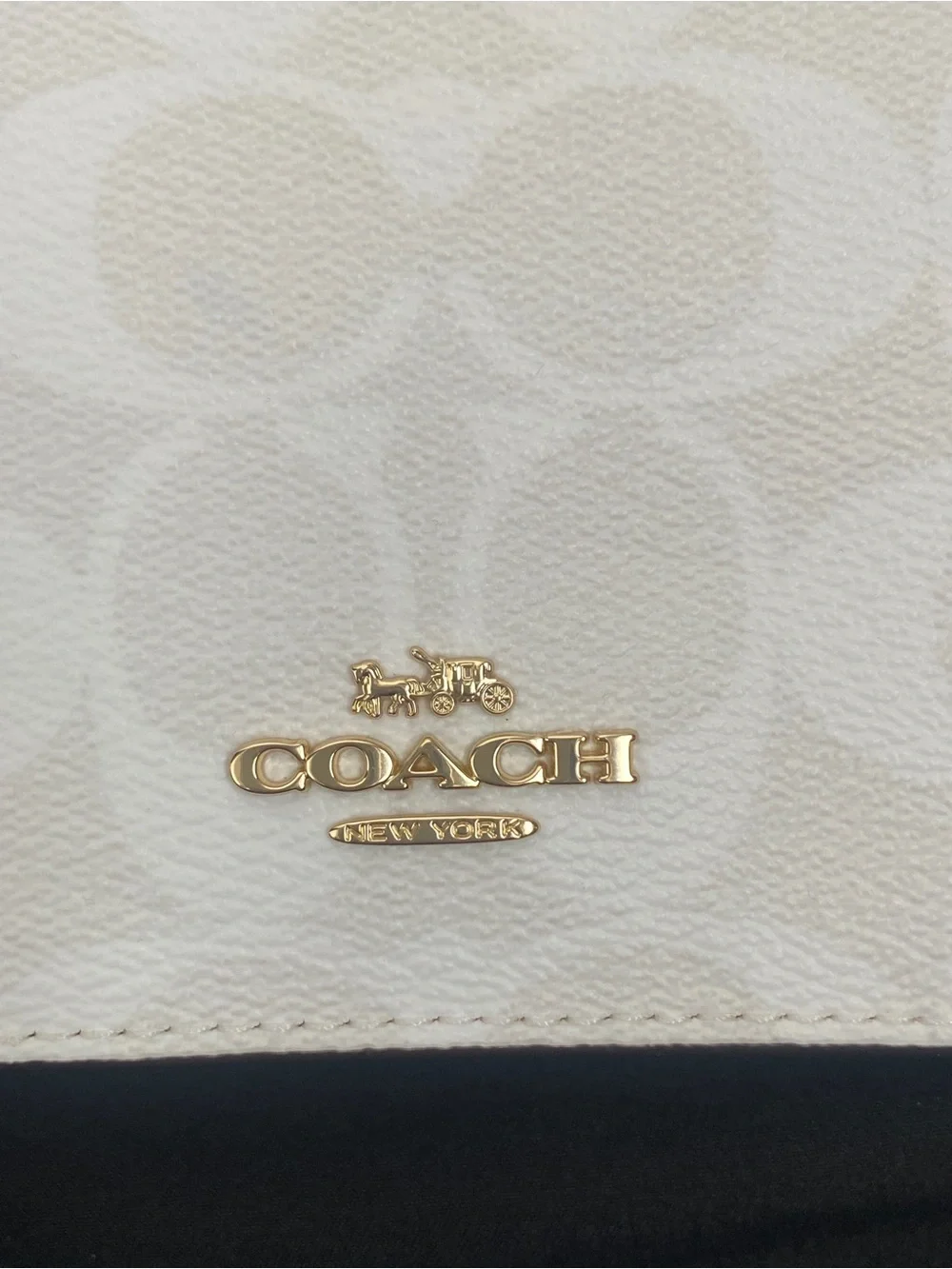 Coach Signature Crossbody Wallet with Gold Hardware Chalk Ivory Removable Strap
